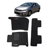 Tapete Bordado Carpete Pvc Honda Civic 2012 2013 2014 Cinza