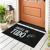 Tapete Capacho 60x40 Decorativo Casa Lar Evangélico Fé 13mm Cor Preto Desenho Do Tecido Trama Vinílica Emborrachado Antiderrapante 13mm Estampado