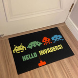 Tapete Capacho Decoração Geek Gamer Invaders