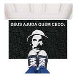 Tapete Capacho Madruga Divertido 60x40 Porta Casa Ap Decor Cor - Desenho Do Tecido Trama Vinílica 13mm Emborrachado Antiderrapante