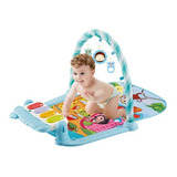 Tapete De Atividades Bebe Mobile Musical Rosa Animais Cor Azul