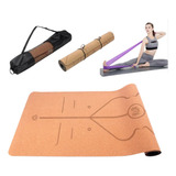 Tapete De Yoga Cortiça Tpe Theraband Faixa Elástica Pilates