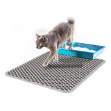 Tapete Higiênico Gg Coletor De Areia Para Gato 68x80cm Cinza