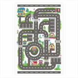 Tapete Ilustrativo Pista De Corrida Brincar Carrinho 120x80