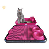 Tapete Limpa Patas Para Gatos- Coletor De Areia Pet Gatos Cor Rosa Pipi