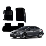 Tapete New Civic G9 2013 A 2016 Carpete Preto 03 Pçs