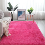 Tapete Para Sala Quarto Felpudo Peludo Pink Luxo 1,40 X 1,00