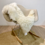 Tapete Pelego Branco Natural Couro De Ovelha Carneiro Luxo