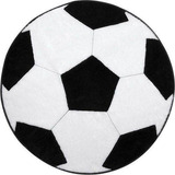 Tapete Pelúcia Quarto Infantil Juvenil Bola Futebol 70cm