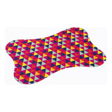 Tapete Pet Gato Cachorro P/ Comedouros Jogo Americano Cor Geometrico Pink Azul