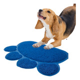 Tapete Pet Patinha Para Cachorro E Gato Pvc 40x30cm Azul