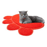 Tapete Pet Patinha Para Cachorro E Gato Pvc 40x30cm Vermelho