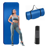 Tapete Portátil Para Exercícios Yoga Pilates Fitness Gym, Cor Azul