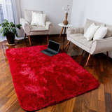Tapete Sala Peludo Felpudo De Luxo 200 X 240 Cm Cor Bordô