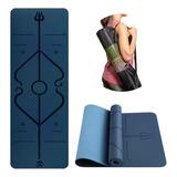 Tapete Tpe Yoga Linha De Posição Pilates Anti-slip Colchonet