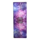 Tapete Yoga Estampado Aveludado Com Borracha Natural Cosmos Cor Violeta Com Estampa