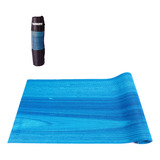 Tapete Yoga Mat Pilates Pvc Ecológico 6mm Com Bolsa Yangfit Rainbow Azul