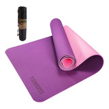 Tapete Yoga Mat Tpe Pilates 173x61x0,6 Com Bolsa Yangfit Cor Rosa E Lilás