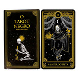 Tarot Marselha Negro Baralho Tarô Oráculo 22 Cartas *rápido