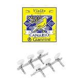 Tarraxa Para Violão Pino Fino + Encordoamento Canário De Aço