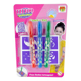 Tattoo Collection Canetas Em Gel + Adesivos - Dmtoys 6573
