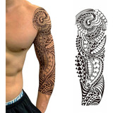Tatuagem Falsa Temporária - Maori Tribal - Braço Inteiro