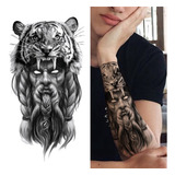 Tatuagem Temporária Tattoo Fake Grande Leão Jesus Cristo