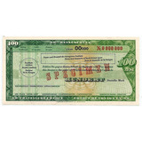 Tc6119 Alemanha 1966 Travelers Cheque 100 Dm Specimen Raro