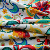Tecido Jacquard Estampado Floral Colorido 1m X 1,40m