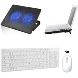 Teclado, Mou, Sup Cooler Duplo Para Notebook Positivo Branco