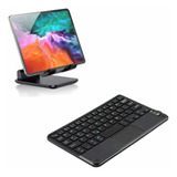 Teclado Bluetooth Com Touchpad + Suporte