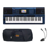 Teclado Casio Mz X500 Arranjador Com Capa E Luminária Kit
