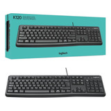 Teclado Com Fio Usb Logitech K120 Com Layout Abnt2 Cor De Teclado Preto Idioma Português Brasil