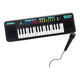 Teclado De Brinquedo Electronic Keyboard So 321k Karaokê A Pilha Aa - Preto