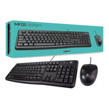 Teclado E Mouse Óptico Com Fio Usb Logitech Mk120 Original L