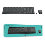 Teclado E Mouse Sem Fio Logitech Mk235 Abnt2 Português Preto