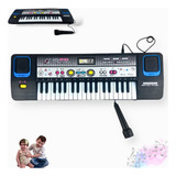 Teclado Eletrico Musical Infantil Microfone 37 Teclas Blink 