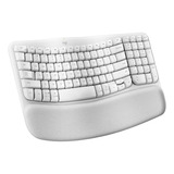 Teclado Ergonômico Sem Fio Logitech Wave Keys - Branco