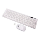 Teclado Fino Com Mouse Sem Fio Usb Wireless Ultra Thin Cor Do Teclado Branco