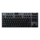 Teclado Gamer Bluetooth Logitech G Serie G G915 Tkl Qwerty Inglês Cor Carvão Com Luz Rgb