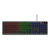 Teclado Gamer Evolut Eg-215 Abnt2 Rgb Rainbow Cor Preto