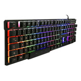Teclado Gamer Led Com Fio Preto Rgb Anti Ghosting Multimídia