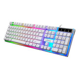 Teclado Gamer Led Usb Semi-mecânico Anti-ghosting Branco