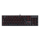 Teclado Gamer Mecânico Mitra Vermelho Switch Red Redragon