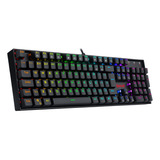Teclado Gamer Mecanico Usb Mitra Preto Rgb Abnt2 Switch Blue