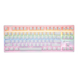 Teclado Gamer Oex Wolf Tc605 Qwerty Português Brasil Cor Branco Com Luz Rainbow