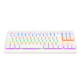 Teclado Gamer Redragon Dark Avenger K568 Qwerty Português Brasil Cor Lunar White Com Luz Rainbow