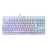 Teclado Gamer Redragon Dark Avenger K568 Qwerty Português Brasil Cor Lunar White Com Luz Rainbow