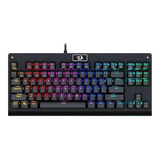 Teclado Gamer Redragon Dark Avenger K568 Qwerty Português Brasil Cor Preto Com Luz Rgb