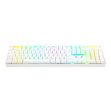 Teclado Gamer Redragon Mitra K551 Qwerty Português Brasil Cor Branco Com Luz Rgb